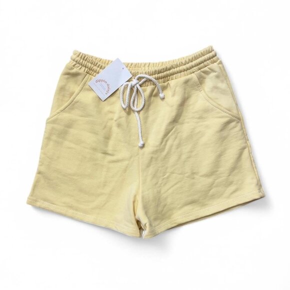 Dippin‎ Daisys NWT Baby Yellow Gia Cotton Lounge Shorts Size S Made In USA - Picture 1 of 5
